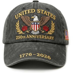 250th Anniversary USA Hat, America 250 Cap, Adjustable Cotton Embroidered Baseball Cap for Men Women in Saudi Arabia