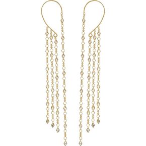 Zirconia Fringe Earcuff Ear Wrap 14K Yellow/White Gold Plated Hypoallergenic Statement Jewelry Gift for Women in Saudi Arabia