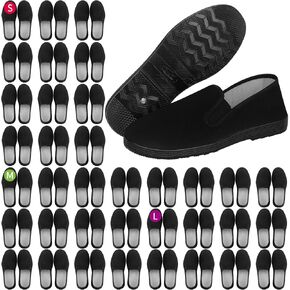 36-Pairs Mens Black Slip-On Shoes Bulk | S/M/L Size Assortment | Comfortable Shoes for Homeless Shelters, Care Packages | Wholesale Shoes Case Pack in Saudi Arabia