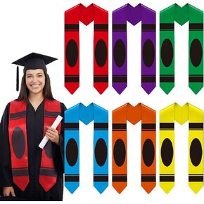 Mepase 6 Pcs Teacher Graduation Stole 2026 Satin Graduation Sash 67" Grad Honor Sash for College Teacher Student Men Women in Saudi Arabia