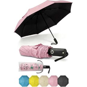 BAODINI Compact Travel Umbrella Small Windproof Auto Open Close for UV Sun Protection UPF 50+ and Rain Fits Backpack Purse & Suitcase in Kuwait
