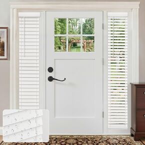 MiLin Cordless Sidelight Door Blinds 10"x 72" Horizontal Window Mini Blinds Faux Wood White Adjustable Tilt Wand Smooth, Privacy, Room Darkening Perfect for Sidelights & Front Door Entries 1 Pack in Saudi Arabia