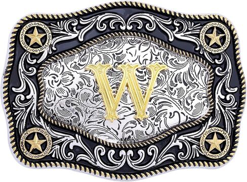 Western Belt Buckle Initial Letters ABCDJMR to Z Large Gold Cowboy Belt Buckle Cowboy Belt Buckles for Men Women in Saudi Arabia