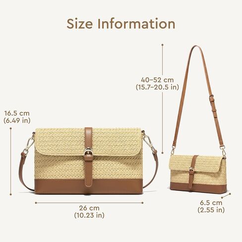 CHUNLI Straw Bag for Women, Woven Summer Beach Raffia Purse with Detachable Strap, Boho Shoulder Crossbody Handbag for Vacation in Saudi Arabia