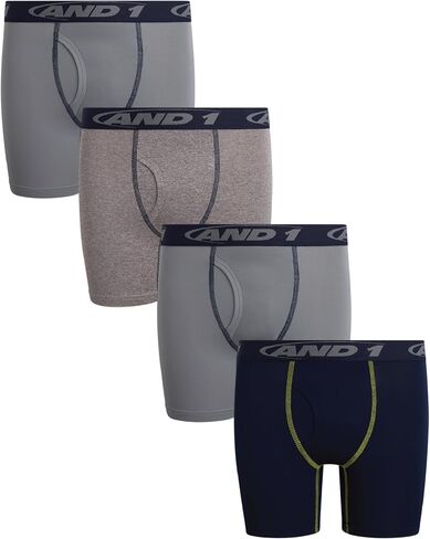 AND1 Boys Boxer Briefs - 4 Pack Performance Boys Underwear Boxer Briefs Tag Free with Functional Fly Pouch 5" Inseam in Kuwait