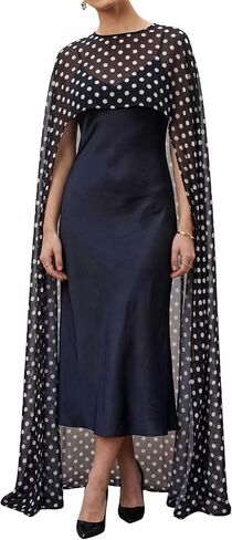 Womens Sheer Chiffon Cape Elegant Shawl for Evening Dresses, Poncho Top Capelet Cover Up for Wedding Guest Formal Party in Kuwait