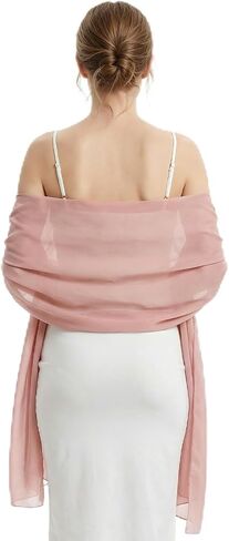 Women’s Chiffon Shawl Wrap Elegant Soft Sheer Scarf for Evening Dresses Wedding Bridal and Formal Occasions in Saudi Arabia