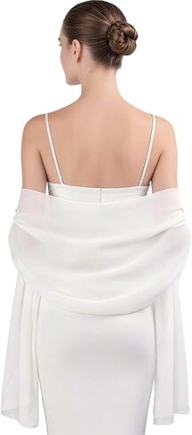 Women’s Chiffon Shawl Wrap Elegant Soft Sheer Scarf for Evening Dresses Wedding Bridal and Formal Occasions in Saudi Arabia