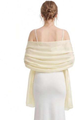 Women’s Chiffon Shawl Wrap Elegant Soft Sheer Scarf for Evening Dresses Wedding Bridal and Formal Occasions in Saudi Arabia