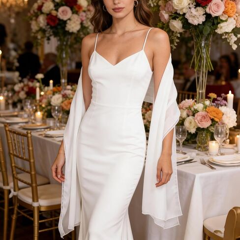 Women’s Chiffon Shawl Wrap Elegant Soft Sheer Scarf for Evening Dresses Wedding Bridal and Formal Occasions in Saudi Arabia