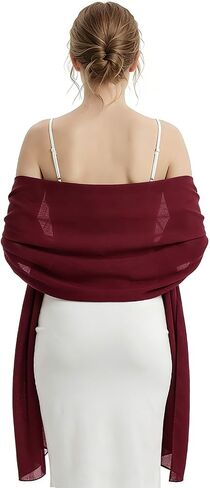 Women’s Chiffon Shawl Wrap Elegant Soft Sheer Scarf for Evening Dresses Wedding Bridal and Formal Occasions in Saudi Arabia