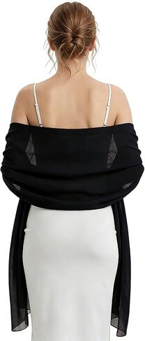Women’s Chiffon Shawl Wrap Elegant Soft Sheer Scarf for Evening Dresses Wedding Bridal and Formal Occasions in Saudi Arabia
