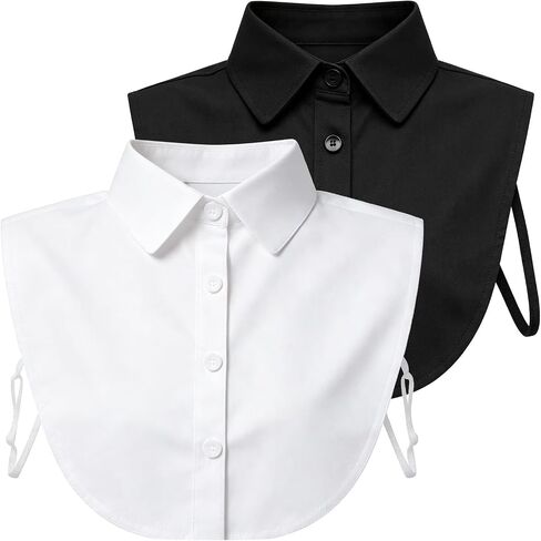 2 Pcs Fake Collar Detachable Dickey Collar Faux False Half Shirt Blouse Collars Tops for Women Girls Daily Outfits Graduation in Saudi Arabia