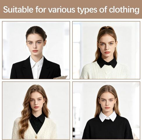 2 Pcs Fake Collar Detachable Dickey Collar Faux False Half Shirt Blouse Collars Tops for Women Girls Daily Outfits Graduation in Saudi Arabia