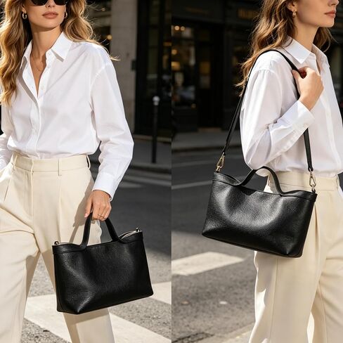 DAILANDO Genuine Leather Top Handle Satchel Purse for Women, Medium Trendy Tote Hobo Bag with Organizer Insert Zipper Pouch in Saudi Arabia