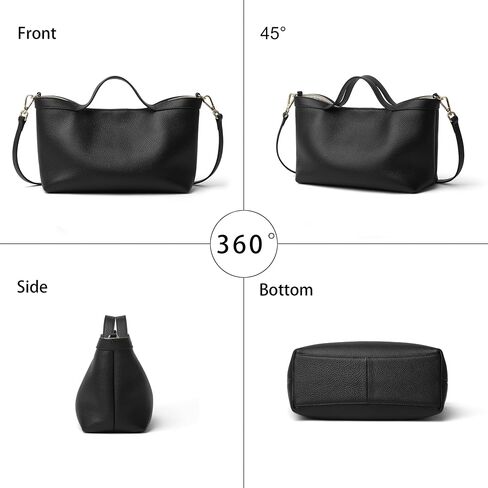 DAILANDO Genuine Leather Top Handle Satchel Purse for Women, Medium Trendy Tote Hobo Bag with Organizer Insert Zipper Pouch in Saudi Arabia