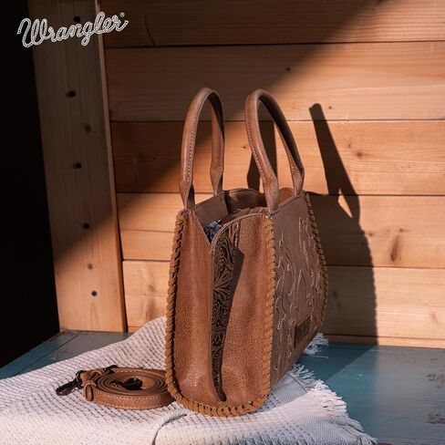 Wrangler Purse for Women Embroidered Boot Scroll Tote Bag Rodeo Top Handle Handbags with Crossbody Strap in Kuwait