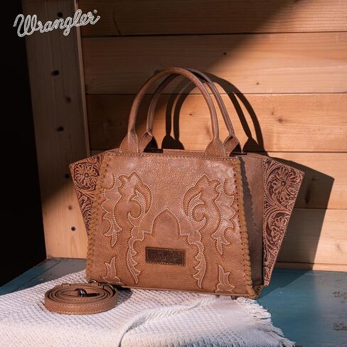 Wrangler Purse for Women Embroidered Boot Scroll Tote Bag Rodeo Top Handle Handbags with Crossbody Strap in Kuwait