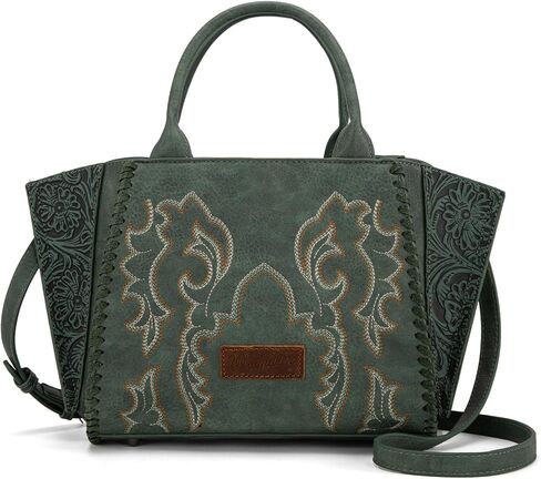 Wrangler Purse for Women Embroidered Boot Scroll Tote Bag Rodeo Top Handle Handbags with Crossbody Strap in Kuwait