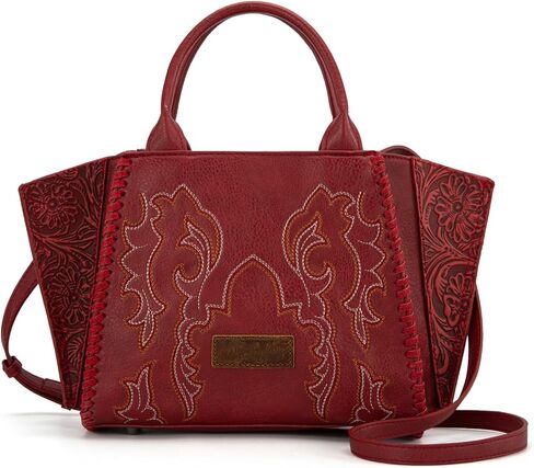 Wrangler Purse for Women Embroidered Boot Scroll Tote Bag Rodeo Top Handle Handbags with Crossbody Strap in Kuwait