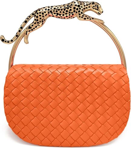 JW PEI Women's Ione Woven Leopard Shaped Top Handle Bag in Kuwait