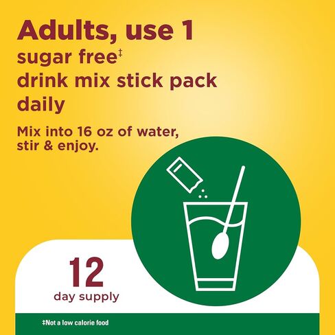 Nature Made Zero Sugar EnergyWell Drink Mix, Caffeine, B Vitamins and Electrolytes Powder, Energy & Hydration Support, 12 Sugar Free Drink Mix Packets, 12 Day Supply in Kuwait