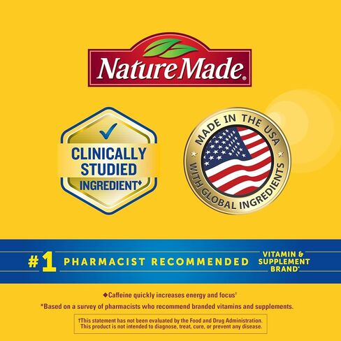 Nature Made Zero Sugar EnergyWell Drink Mix, Caffeine, B Vitamins and Electrolytes Powder, Energy & Hydration Support, 12 Sugar Free Drink Mix Packets, 12 Day Supply in Kuwait