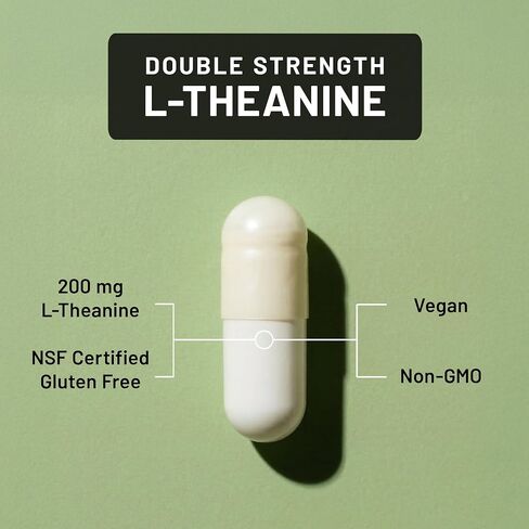 NatureWise قوة مزدوجة L-Theanine 200mg - مكمل نباتي L-Theanine للاسترخاء + دعم النوم - معتمد من NSF خالي من الغلوتين - غير معدل وراثيًا، تم تصنيعه في الولايات المتحدة الأمريكية - 120 كبسولة [كمية تكفي 120 يومًا] in Kuwait