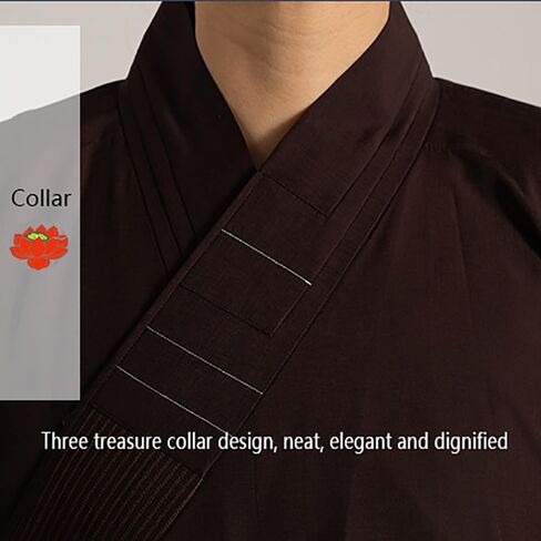 Unisex Monk Robe Traditional Buddhist Meditation Monk Outfit Loose Comfortable Prayer Clothes(Coffee,M) in Saudi Arabia