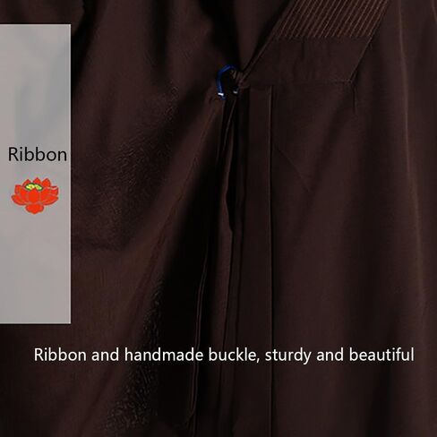 Unisex Monk Robe Traditional Buddhist Meditation Monk Outfit Loose Comfortable Prayer Clothes(Coffee,M) in Saudi Arabia