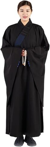 Unisex Monk Robe Traditional Buddhist Meditation Monk Outfit Loose Comfortable Prayer Clothes(Coffee,M) in Saudi Arabia