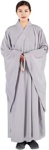 Unisex Monk Robe Traditional Buddhist Meditation Monk Outfit Loose Comfortable Prayer Clothes(Coffee,M) in Saudi Arabia