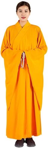 Unisex Monk Robe Traditional Buddhist Meditation Monk Outfit Loose Comfortable Prayer Clothes(Coffee,M) in Saudi Arabia