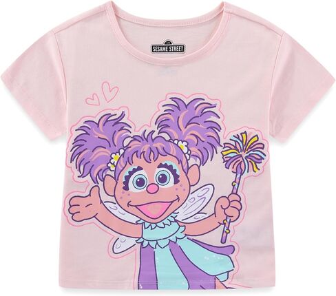 طقم تي شيرت وسروال قصير الأكمام للفتيات من Sesame Street Abby Cadabby للأطفال الصغار in Kuwait