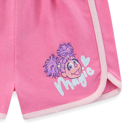 طقم تي شيرت وسروال قصير الأكمام للفتيات من Sesame Street Abby Cadabby للأطفال الصغار in Kuwait