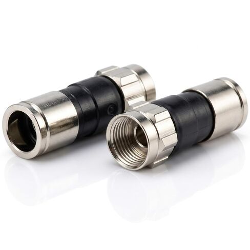 RG6 Coaxial Cable Compression Connectors – Premium F-Type Coax Connectors for RG-6 Coaxial Cable | Weatherproof Cable TV Connectors for Satellite, Internet, MoCA, Indoor/Outdoor Use (5 Pack) in Saudi Arabia