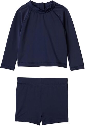 مجموعة Amazon Essentials x Sofia Grainge للأطفال الصغار والرضع من قطعتين بأكمام طويلة وشورت Rashguard in Kuwait