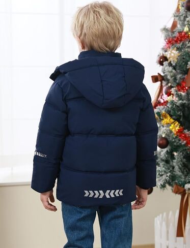 Boys Winter Parka Coat Fleece Lined Heavyweight Jacket Windproof Hooded Padded Coats Waterproof Jacket 3-12 Years in Saudi Arabia