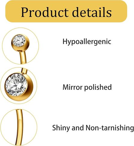 6 Pcs Silver and Gold Belly Button Rings, Smooth Polished Designs Internally Threaded Belly Button Piercing Silver Rings, Barbell Piercing Navel Barbell Body Jewelry for Daily Life or at A Party in Saudi Arabia