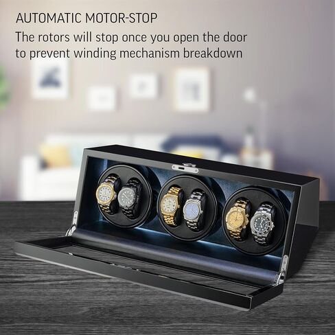TIMECUBE Watch Winder for 6 Automatic Watches with LED Light and 15 Winding Programs in Saudi Arabia