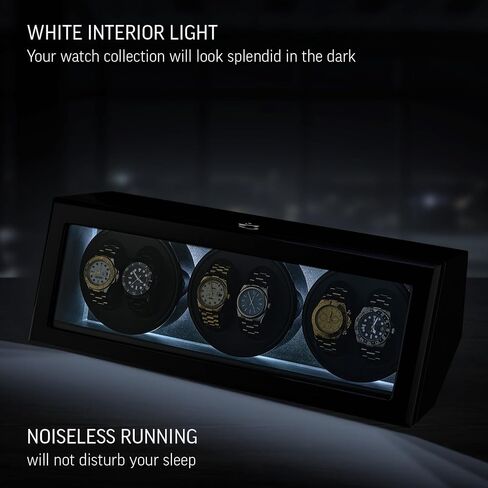 TIMECUBE Watch Winder for 6 Automatic Watches with LED Light and 15 Winding Programs in Saudi Arabia