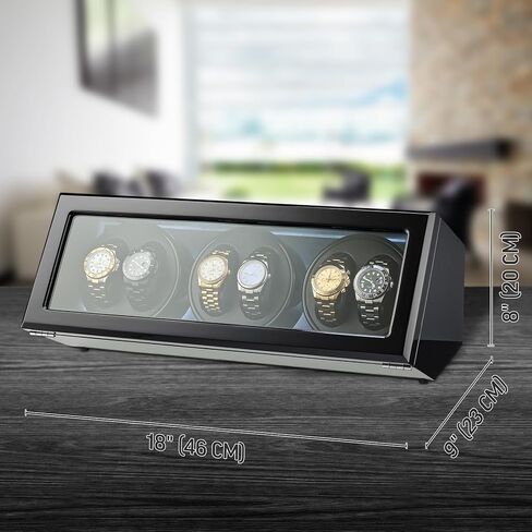 TIMECUBE Watch Winder for 6 Automatic Watches with LED Light and 15 Winding Programs in Saudi Arabia