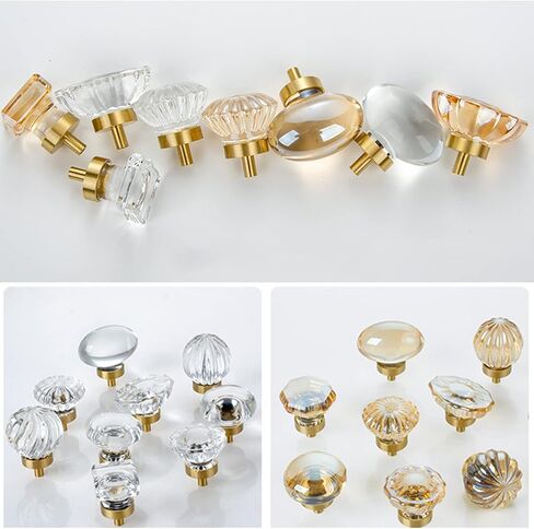 Furniture Handles,Cupboard Dresser Drawer Pull Handles with Screws,TransparentB(Transparent) in Kuwait