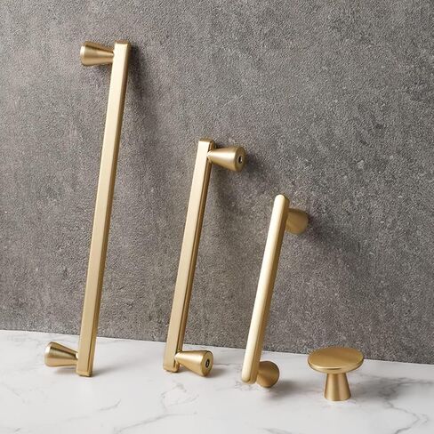 Cabinet Pulls 2Pcs Gold Zinc Alloy Cabinet Drawer Pulls with Screws for Kitchen Bedroom Bathroom Cupboard in Kuwait