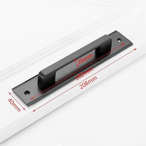 Cabinet Pulls 2Pcs Black Aluminum Barn Door Cabinet Drawer Pulls in Saudi Arabia