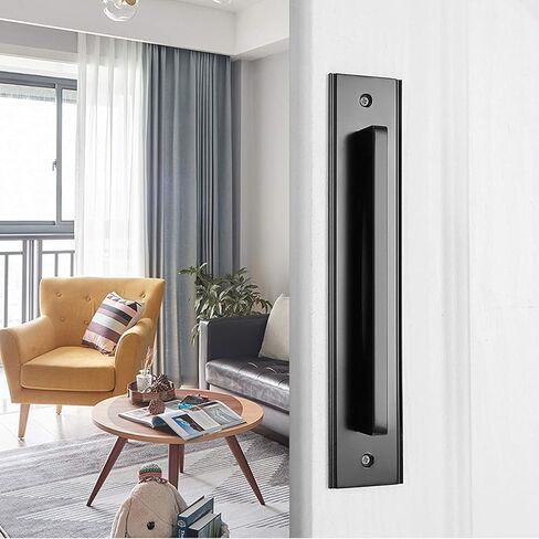 Cabinet Pulls 2Pcs Black Aluminum Barn Door Cabinet Drawer Pulls in Saudi Arabia