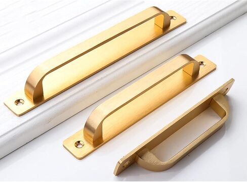 Cabinet Pulls 2Pcs Gold Barn Door Pulls,128mm Hole Distance Surface Mount Cabinet Drawer Handles in Kuwait