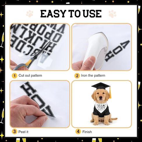 7 PCS Dog Cat Graduation Cap and Gown with Tassels Costume Set Include 2026 Pet Grad Cap and Gown Bandana Puppy DIY Iron-On Letter Stickers for Dogs Cats Holiday Grad Party Dress Costume Accessory in Saudi Arabia
