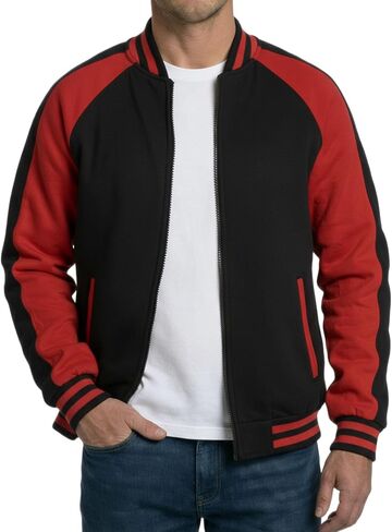 جاكيت Decrum Varsity للرجال - سترات البيسبول الرجالية ذات الأكمام الطويلة من الصوف الكاجوال in Kuwait