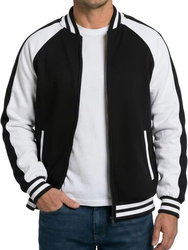 جاكيت Decrum Varsity للرجال - سترات البيسبول الرجالية ذات الأكمام الطويلة من الصوف الكاجوال in Kuwait